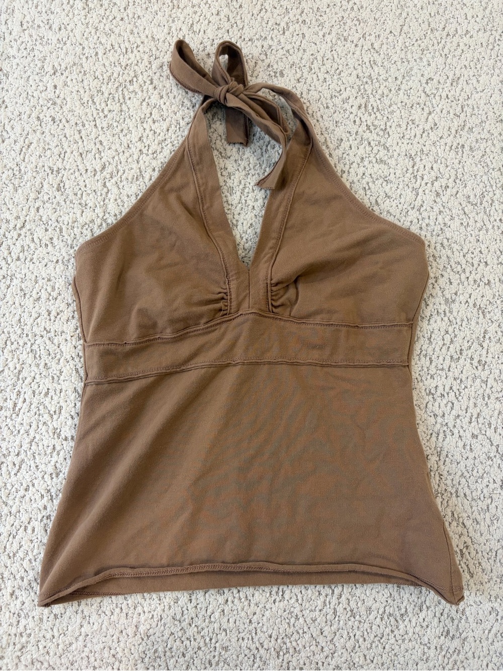 Y2K SO Brown Halter babydoll Top